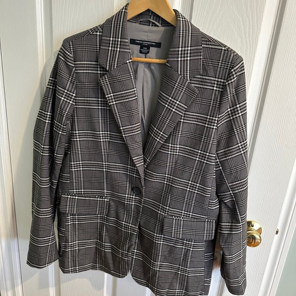 French Connection Women's plaid blazer, size medium